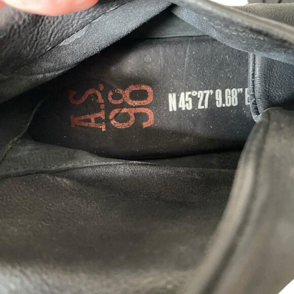 A.S.98 Black Leather Zipper Back Sandals size 39 Fits US 8.5-9 - Picture 8 of 9